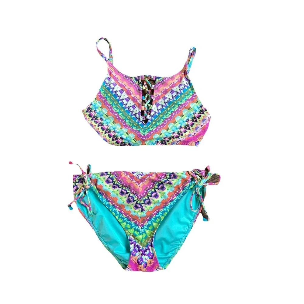Bleu Rod Beattie Colorful Two-Piece Halter Bikini Swimsuit Bottom 12 Top 8